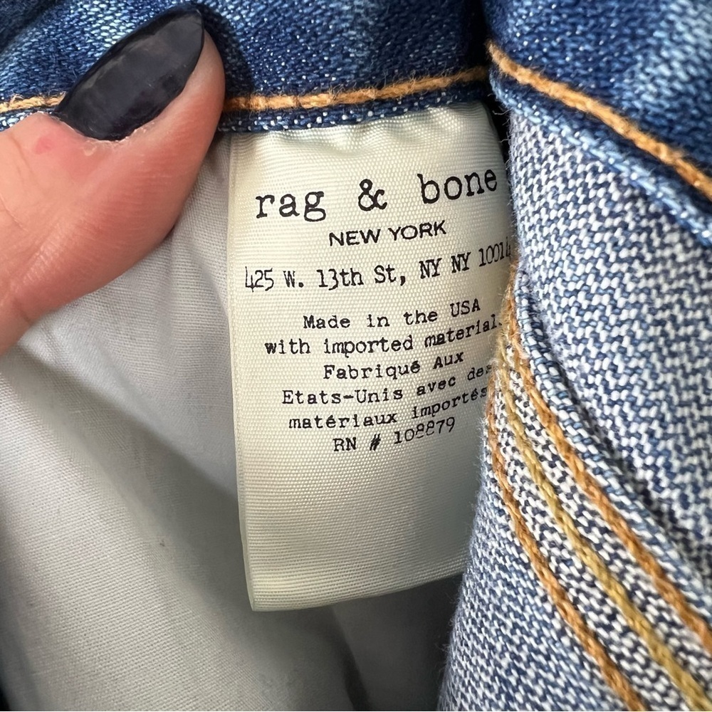 Rag & Bone Lou Skinny Denim Jeans in Blue Hill Medium Wash Size 28 - Picture 5 of 14